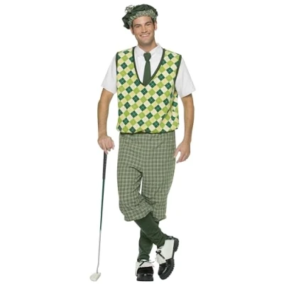 Image of Rasta Imposta 7166 Golfer Adult Sized Costumes, Green, Large