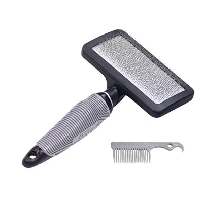 Image of Nobby Starline Professional Grooming Range Slicker Brush with Cleaning Comb for Dog/ Cat, Large