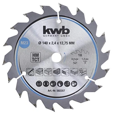 Image of kwb chipboard Circular Saw Blade, Wood/Hardwood 140 x 12, 7 mm, Clean cuts, Average Number of Teeth, 18 Teeth Z
