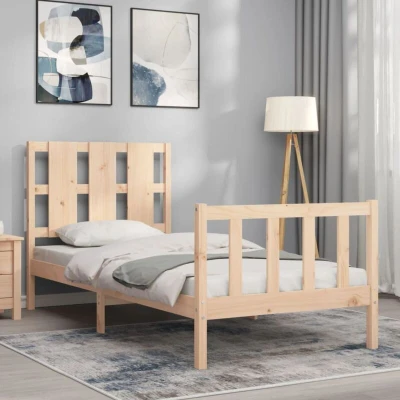 Image of vidaXL Bed Frame without Mattress 90x200 cm Solid Wood Pine
