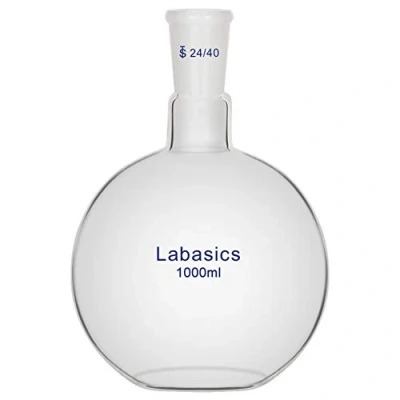 Image of Labasics Glass 1000ml Single Neck Flat Bottom Boiling Flask, with 24/40 Standard Taper Outer Joint (1000ml)