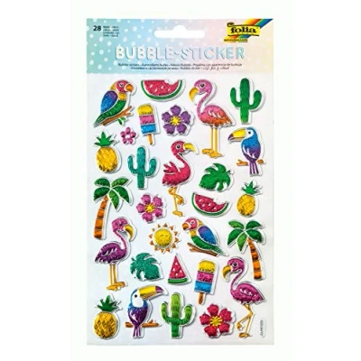 Image of Bubble Stickers I Tropical Textured Effect 28 Pack Ideal for Embellishing Cards, Crafts, Scrapbooking
