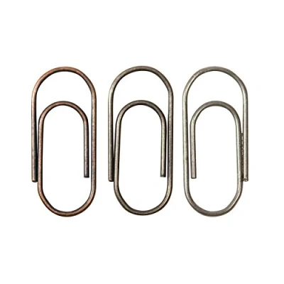 Image of Advantus Idea Ology Mini Paper Clips .625&quot; 48/Pkg, Brass, Metal, [&#039;Antique Nickel&#039;, &#039;Antique Gold&#039;, Copper&#039;]