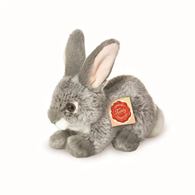 Image of Teddy Hermann 93701 Bunny Sitting Gray 7,1&quot;/18 cm, Soft Toy, Plush Toy