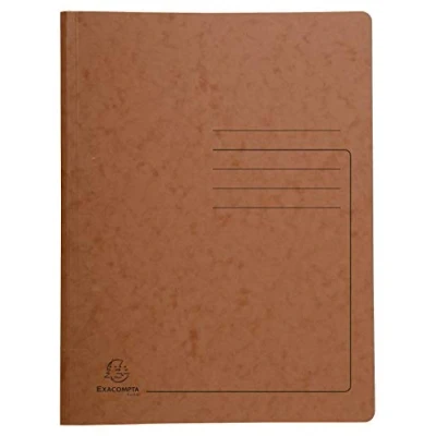 Image of Exacompta Ref 240238E Heavyweight Mottled Pressboard Spring Folder Suitable for A4 Documents, 355gsm Pressboard, Holds Approx. 300 Sheets Brown