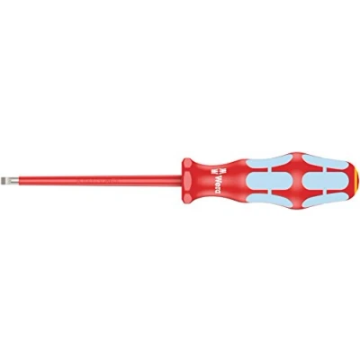 Image of Wera 3160 i VDE Flat Head Screwdriver X 4 100 mm, Stainless Steel, 05022731001