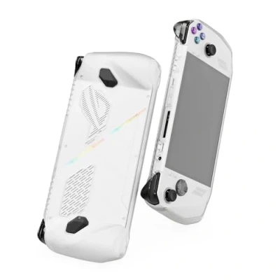 Image of Skull &amp; Co. GripCase Ally for ROG Ally: A Soft Protective Case with Textured Grips Full Protection and Stand, Shock Absorption Non Slip Anti Scratch Cover Design Frosted Clear