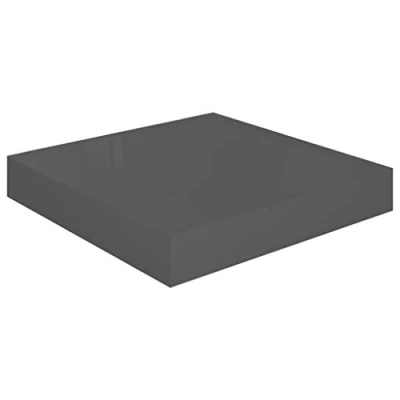 Image of vidaXL High Gloss Grey Floating Wall Shelf Stylish Honeycomb MDF Display with Metal Frame, 23x23.5x3.8 cm for Home Decor