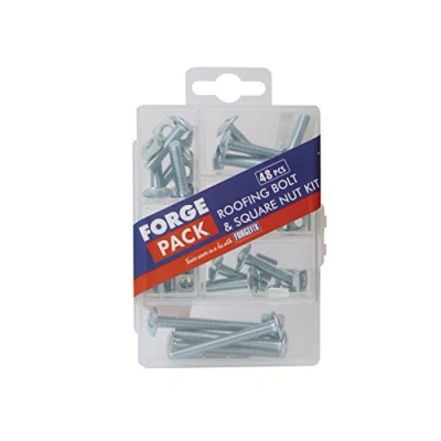 Image of ForgePack Roofing Bolts &amp; Nuts Assorted Zinc Plated Pack 48