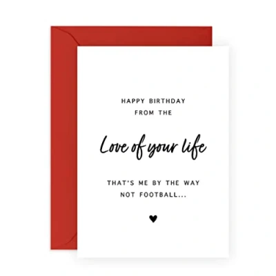 Image of Central 23 Boyfriend Birthday Card Funny Football For Husband &#039;Love of Your Life&#039; Partner Him Comes With Fun Stickers