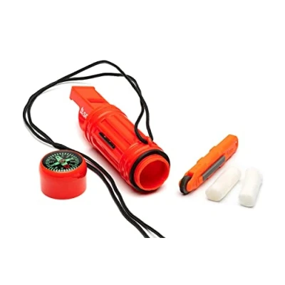 Image of SOL® Fire Lite 8 in 1 Survival Tool Tinder Quick Micro Sparker Signal Whistle &amp; Mirror Compass Waterproof Compartment Hiking Hunting Backpacking Walking Outdoor Emergency Search and Rescue
