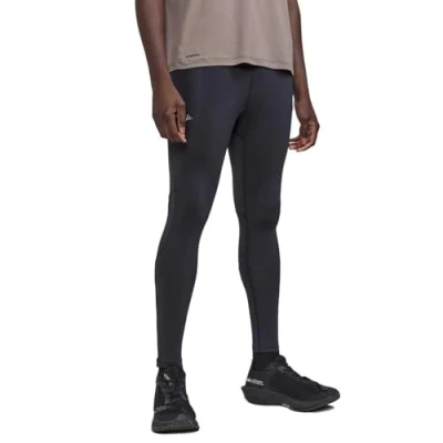 Image of Craft ADV Essence Zip Tights, Size L, Black Lightweight Running Tights for Comfort and Performance