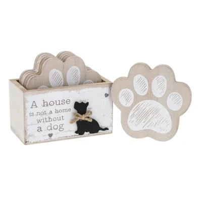 Image of Shudehill Giftware Pooch Pals Westie Coaster Set A House Is Not Home Without Dog Wooden Coasters and Box