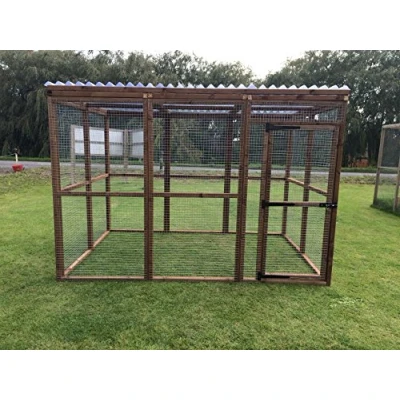 Image of Large Outdoor Animal Run Pet Pen Dog Cat Chicken Rabbit 16G (Clear Waterproof Roof) 6ft x 9ft