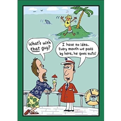 Image of Funny Birthday Card Humorous Male for Him Friend Joke Cartoon Celebration