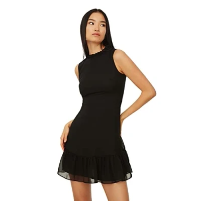 Image of Trendyol FeMan Mini A line Regular fit Woven Dress Schwarz