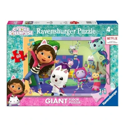 Image of Ravensburger Gabby&#039;s Dollhouse 60 Piece Giant Floor Jigsaw Puzzle for Kids Age 4 Years Up Educational Toys &amp; Games Children