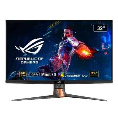 Image of ASUS ROG Swift PG32UQXR 4K 160Hz gaming monitor ― 32 inch UHD (3840 x 2160), 160Hz, 1ms, DisplayHDR 1000, mini LED, local dimming, Quantum Dot technology, FreeSync Premium Pro, HDMI 2.1, DP 2.1