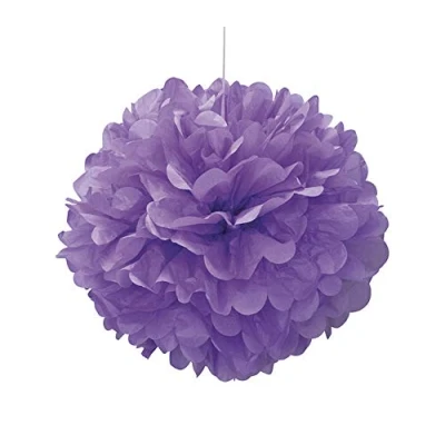 Image of Unique Party 63202 40cm Purple Tissue Paper Pom Decoration