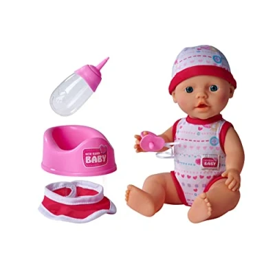Image of Simba New Born Baby Doll with Drinking and Nappy Wetting Feature 30 cm Accessory