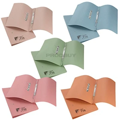 Image of [20 Pack] Assorted Office Foolscap Transfer Spring Files 285gsm 32mm Capacity