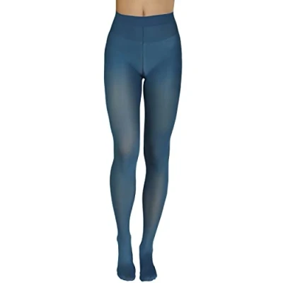 Image of Annes styling Plain Womens Tights 40 Denier Matt Semi opaque Microfiber Classic Pantyhose Zarra, Turchese L