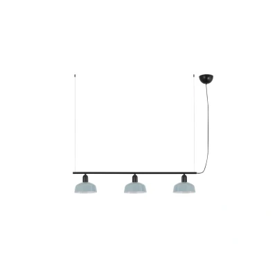 Image of Tatawin Small Bar Pendant Ceiling Light Black, Gloss Grayish Blue 3x E27