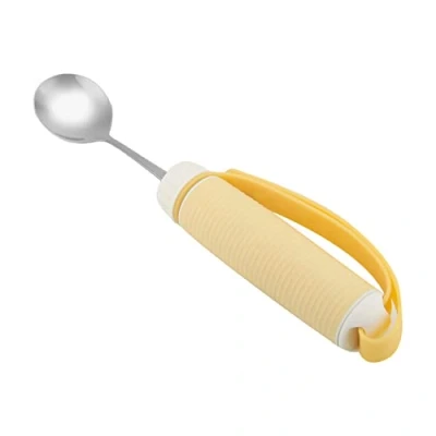Image of Stainless Steel Spoon Fork Set Disabled Patient Arthritis Elder Utensil Removable Flexible Rotating Eating Tablewares for Handicapped Children(Spoon)