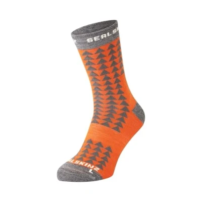 Image of SEALSKINZ Hilgay Merino Mid Length Running Sock, Orange, S