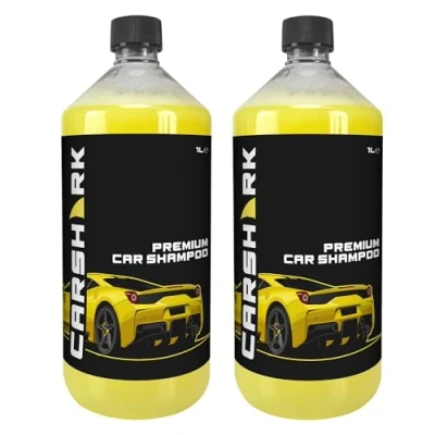 Image of CARSHARK Premium Car Shampoo 2 x 1 Litre, Biodegradable, Provides Clean, Shiny Vehicle in Minutes