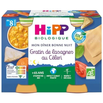 Image of HiPP My Good Night Dinner Celery Lasagna Gratin from 8 Months Organic 2 Jars