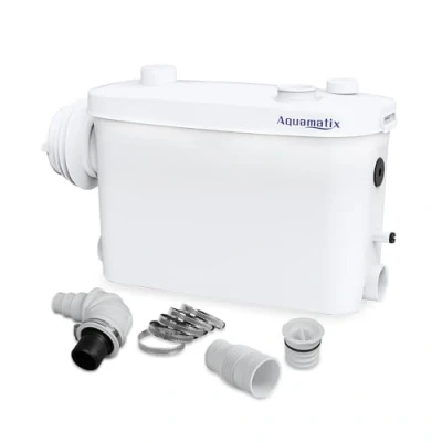 Image of Aquamatix Macerator Pump 400W Sanitary Sewage 100L/min 3 inlets for Wall Hung Toilets 7m Vertical Pumping Distance with Carbon Filter