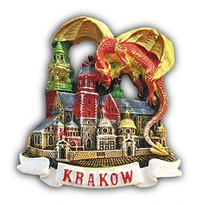 Image of Krakow Poland 3D Red Dragon Refrigerator Magnet Tourist Souvenirs Stickers,Home &amp; Kitchen Decoration Fridge From China