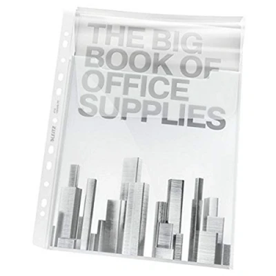 Image of Leitz Premium Plastic Punched Pocket A4, Expanding, High Capacity 200 Sheets, 180 Micron Polypropylene, Top Flap, Pack of 5, 47523003