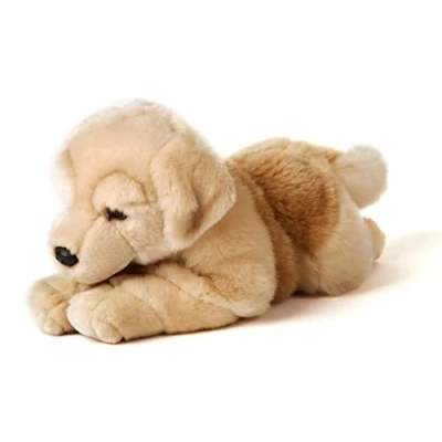 Image of Uni Toys Golden Retriever, Lying Down 31 cm (Length) Plush Dog Toy, Cuddly Toy