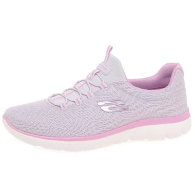 Image of Skechers Womens Summits Artistry Chic Sneaker, Lavender Mesh Trim, 9 UK