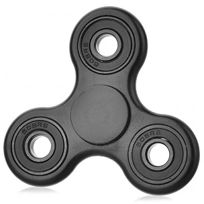 Image of Christmas Concepts® Exclusive Black Hand Spinner With Rings Stress Reducer, Relief, Autism Spin Time 1 3 Minutes