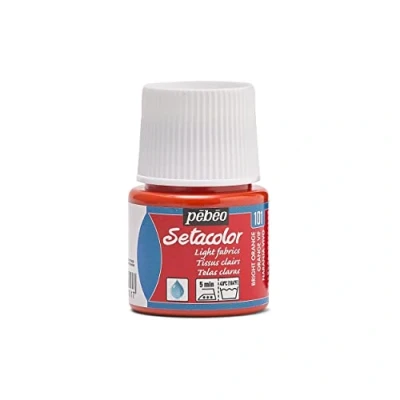 Image of PEBEO 329101 Setacolor Light Fabric Paint 45 Milliliter Bottle, Vivid Orange