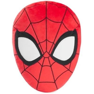 Image of Disney Spiderman 3D Plush Pillow Cushions for Bed, Kids Bedroom Accessories 34 x 25cm Gifts Boys (Red)