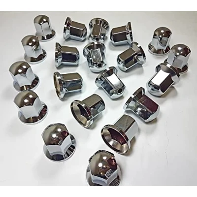 Image of 20pcs 33mm Wheel Nut Cover Caps Plastic Lux Chrome LONG fit Lorry Trailer Bus Truck Car Vehicle LKW