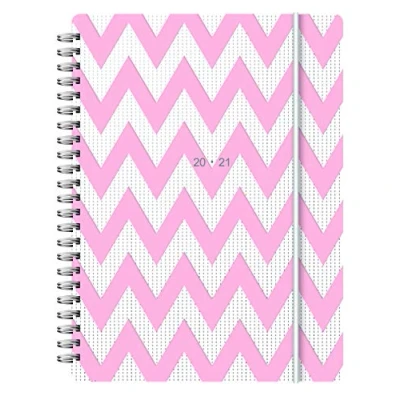 Image of Letts A5 Chevron Week to View 20/21 Academic Diary Pink