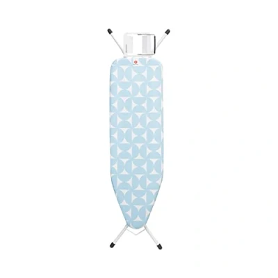 Image of Brabantia Ironing Board B with XL Steam Unit Holder Medium &amp; Foldable Adjustable Height Non Slip Rubber Feet Cotton Cover Child Transport Lock Calm Rustle 124 x 38 cm