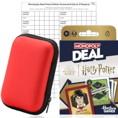 Image of Harry Potter Monopoly Deal Card Game &amp; Travel Case + Scorecard Games, Family Fames, Games for Adults Hasbro
