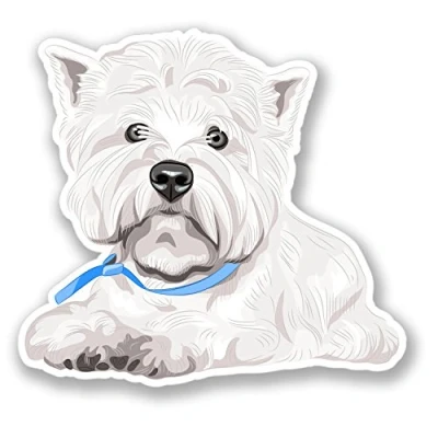 Image of 2 x West Highland Terrier Dog Sticker Car Bike Laptop Helmet Westie #4166 (10cm Wide 9.3cm Wide)