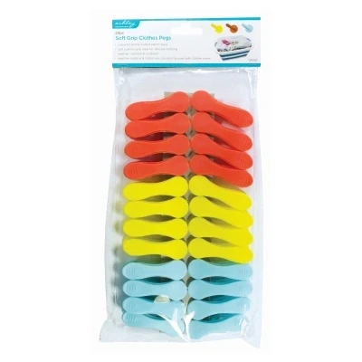 Image of Multi Plastic Soft Touch Clothes Pegs 4 By Ashley
