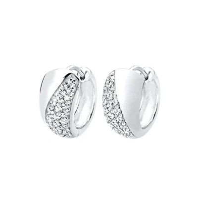 Image of Elli Earrings Creole Elegant Crystals Silver