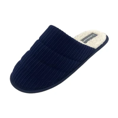 Image of DUNLOP Men&#039;s Slippers Mule Slip On with Cord Uppers Navy UK 7