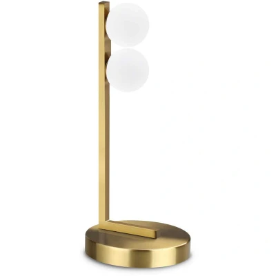 Image of Ping Pong 2 Light Globe Table Lamp Brass 500Lm 3000K