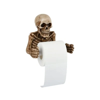 Image of ds. distinctive style Skull Toilet Paper Holder Wall Mount Resin Tissue Gothic Bathroom Decoration for Halloween