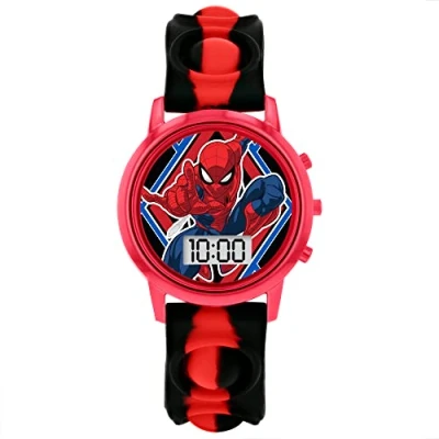 Image of Spiderman Boy&#039;s Digital Quartz Watch with Silicone Strap SPD4845